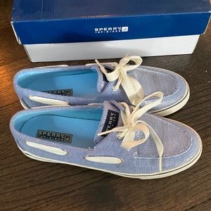 Sperry Bahama blue jersey sequins loafers size 8